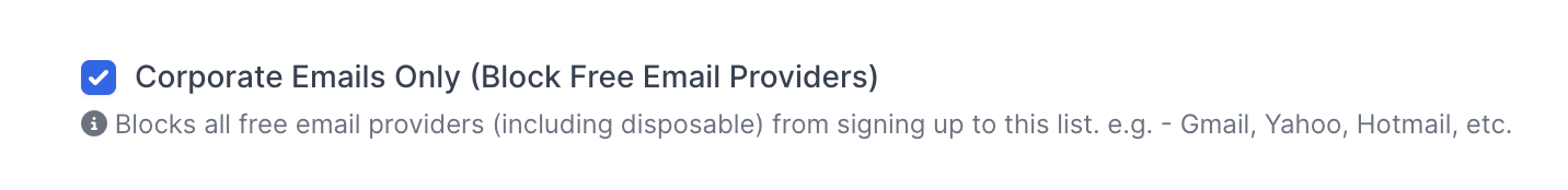 Corporate Emails Only